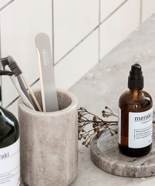 Marble jar Beige