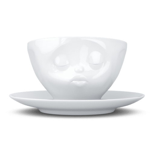 Cup and saucer Kissing