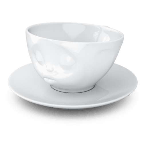 Cup and saucer Kissing